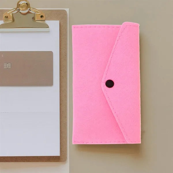 Felt Snap Button Organizer Pouch Compact Storage