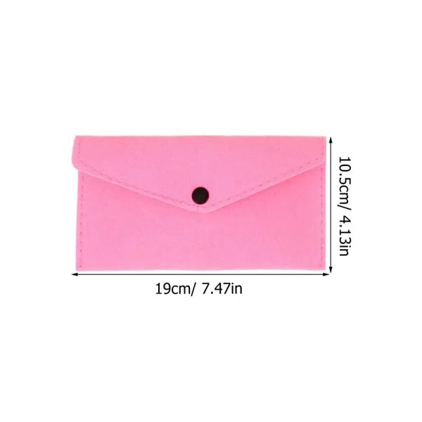 Felt Snap Button Organizer Pouch Compact Storage