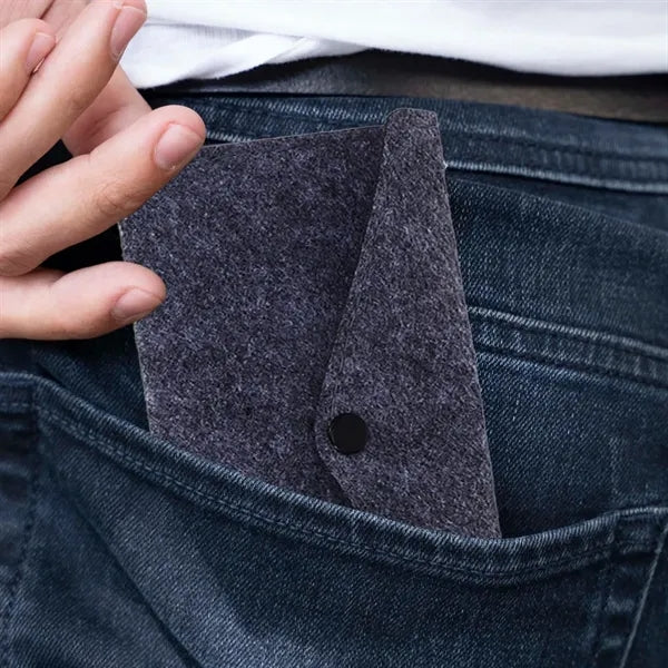 Felt Snap Button Organizer Pouch Compact Storage