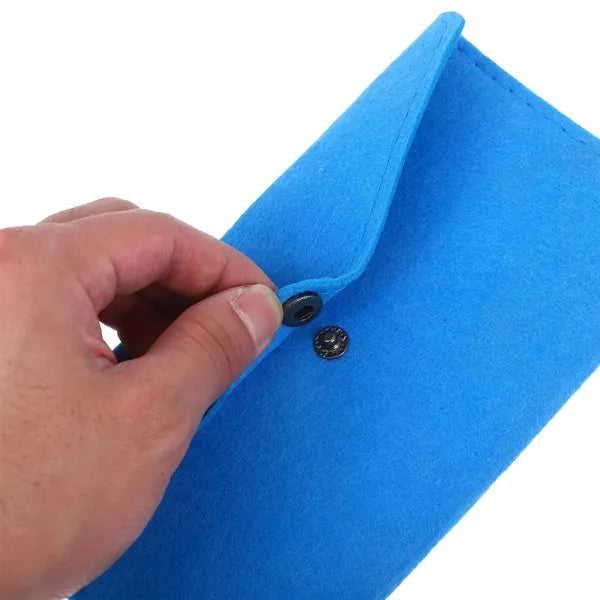 Felt Snap Button Organizer Pouch Compact Storage