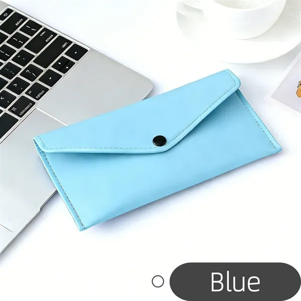 Felt Snap Button Organizer Pouch Compact Storage