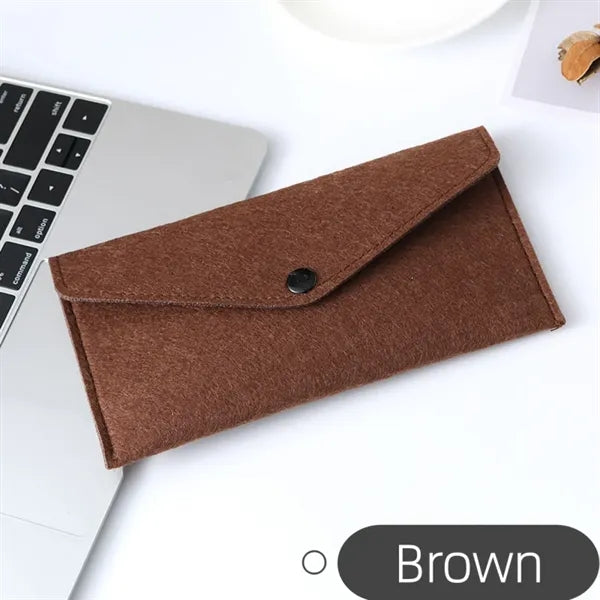 Felt Snap Button Organizer Pouch Compact Storage