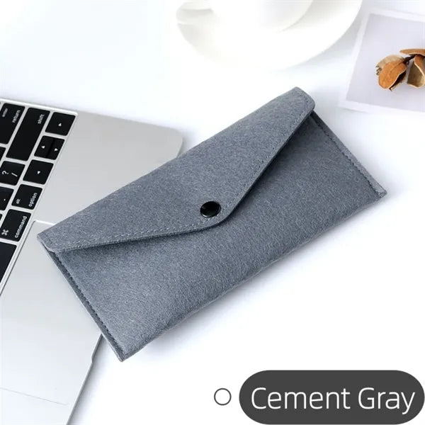 Felt Snap Button Organizer Pouch Compact Storage