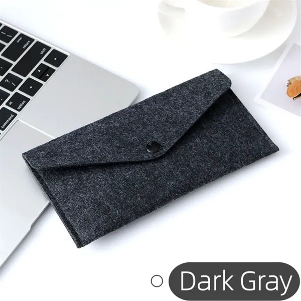 Felt Snap Button Organizer Pouch Compact Storage