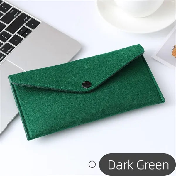 Felt Snap Button Organizer Pouch Compact Storage