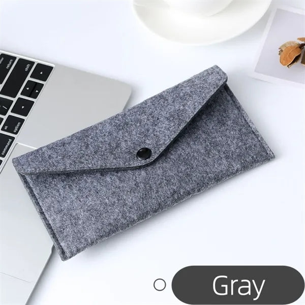 Felt Snap Button Organizer Pouch Compact Storage
