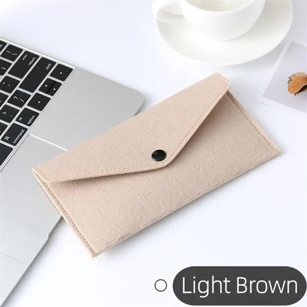Felt Snap Button Organizer Pouch Compact Storage