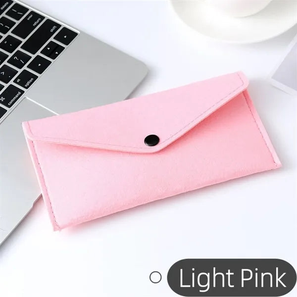 Felt Snap Button Organizer Pouch Compact Storage