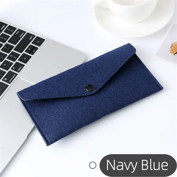 Felt Snap Button Organizer Pouch Compact Storage