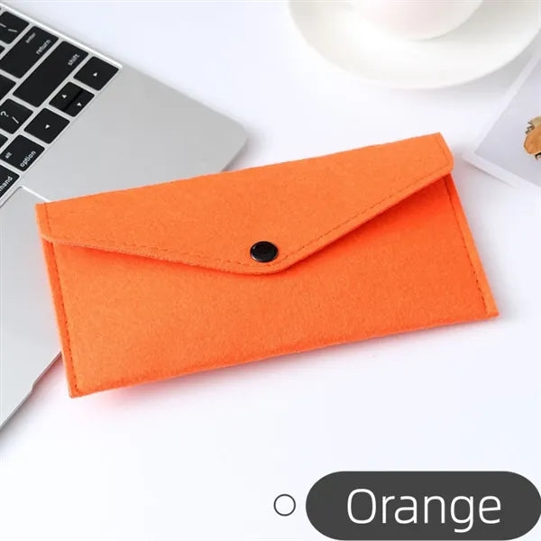 Felt Snap Button Organizer Pouch Compact Storage