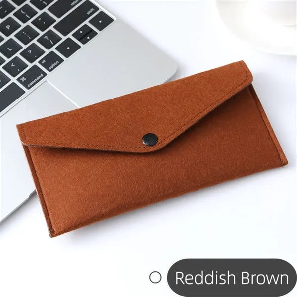 Felt Snap Button Organizer Pouch Compact Storage