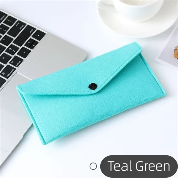 Felt Snap Button Organizer Pouch Compact Storage