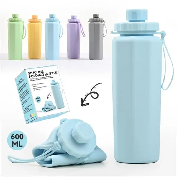 20.3oz Foldable Silicone Water Bottles