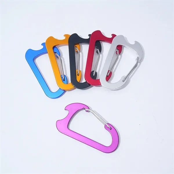 Logo Hook D Shaped Keychain Carabiner Bottle opener