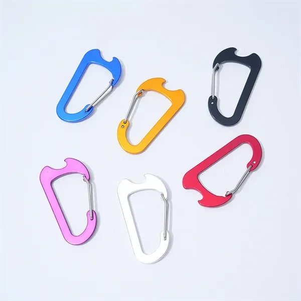 Logo Hook D Shaped Keychain Carabiner Bottle opener