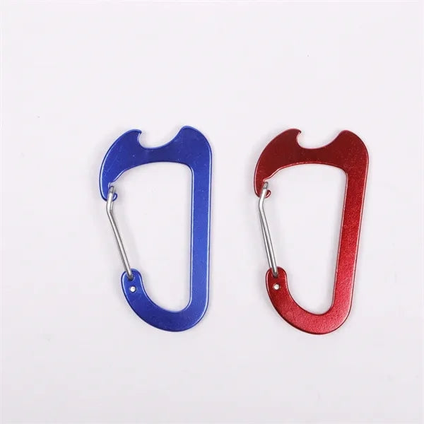 Logo Hook D Shaped Keychain Carabiner Bottle opener