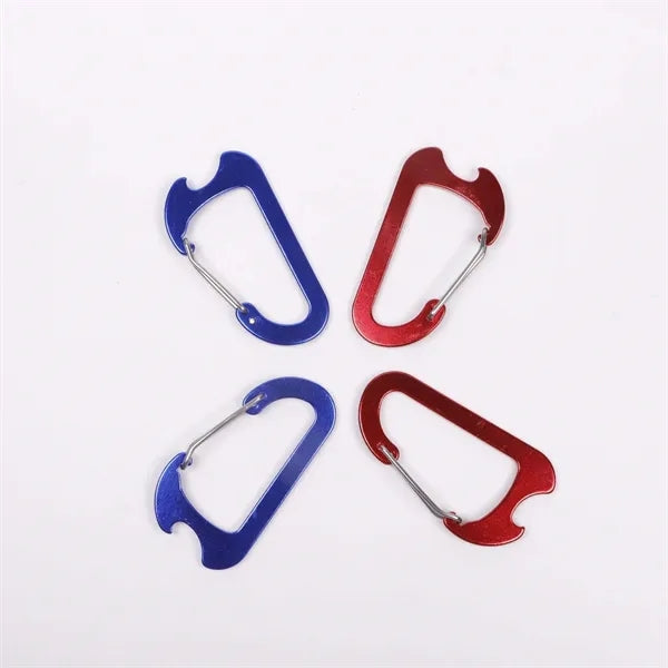 Logo Hook D Shaped Keychain Carabiner Bottle opener