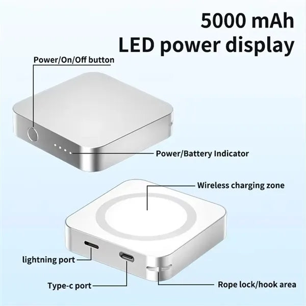 Convenient 3-in-1 Magnetic Wireless Charging Power Bank
