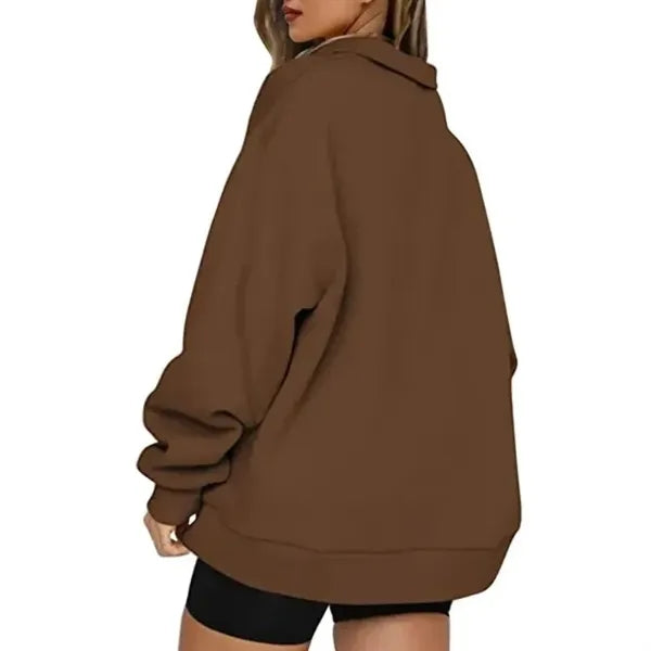Cozy Half-Zip Fleece Pullover With Long Sleeves