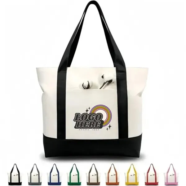 Eco-Friendly Zippered Cotton Tote Bag
