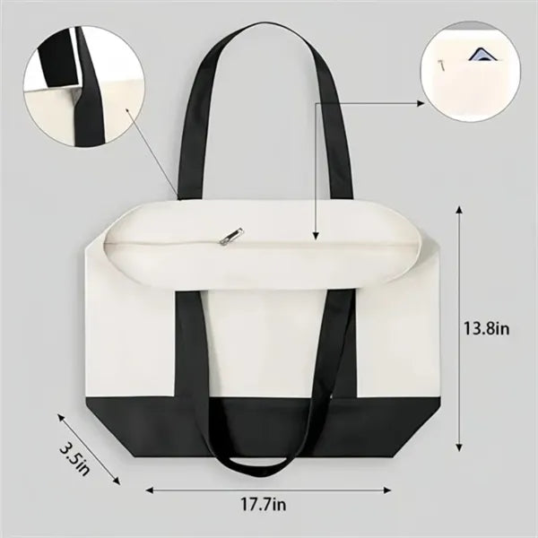 Eco-Friendly Zippered Cotton Tote Bag