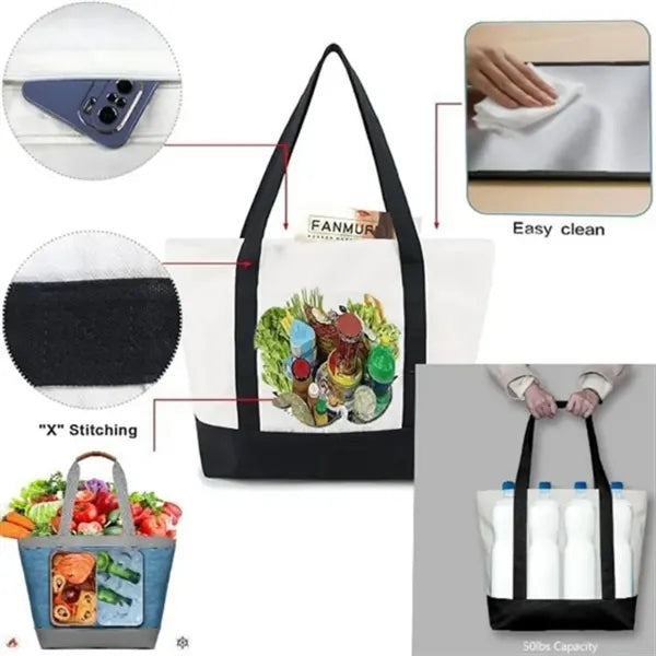 Eco-Friendly Zippered Cotton Tote Bag