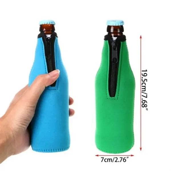 12Oz Insulated Beer Bottle Cooler With Zip