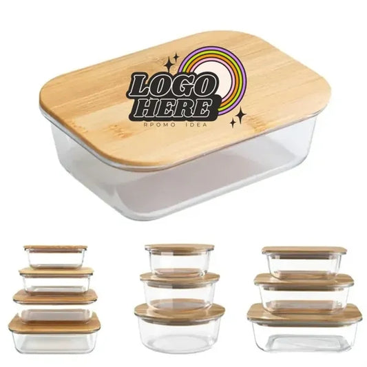 Eco-Clear Glass Meal Prep Containers with Bamboo Lids
