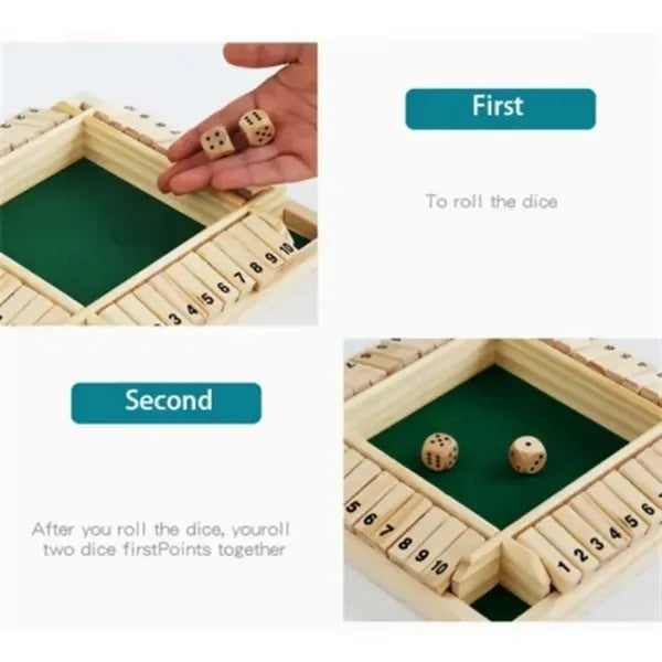 Wooden Shut-The-Box Math & Strategy Game