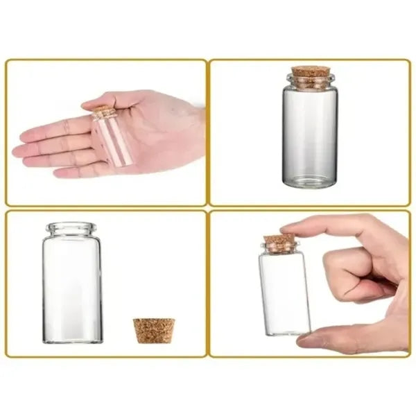 Enchanted Cork-Sealed Glass Wish Bottles