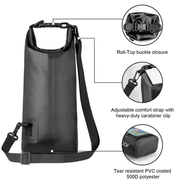 2L Waterproof Roll-Top Dry Bag Backpack