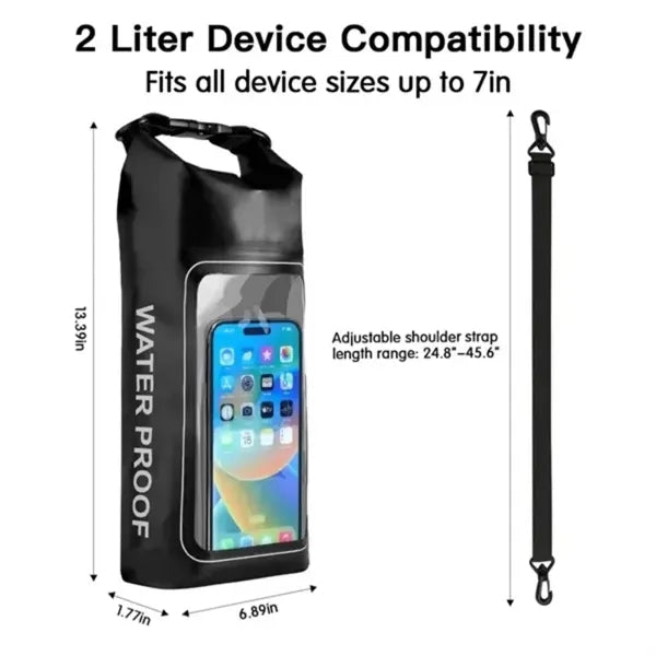 2L Waterproof Roll-Top Dry Bag Backpack