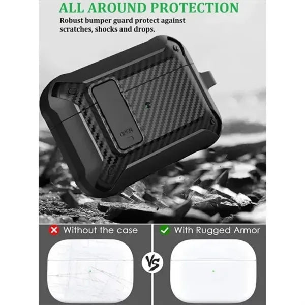 Ultra-Tough Locking Armor Case For AirPods Pro