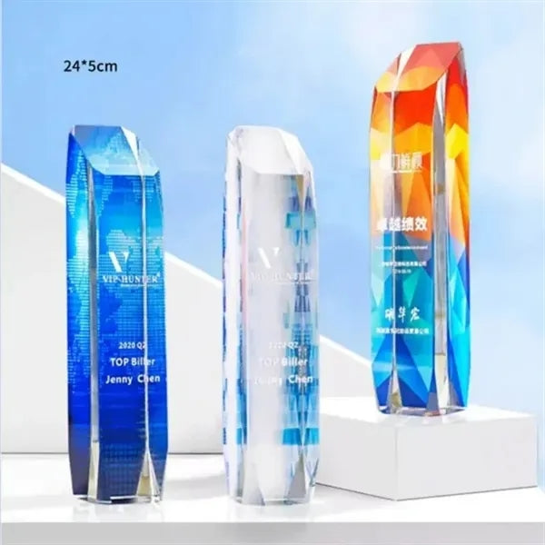 Color Printed Crystal Trophy