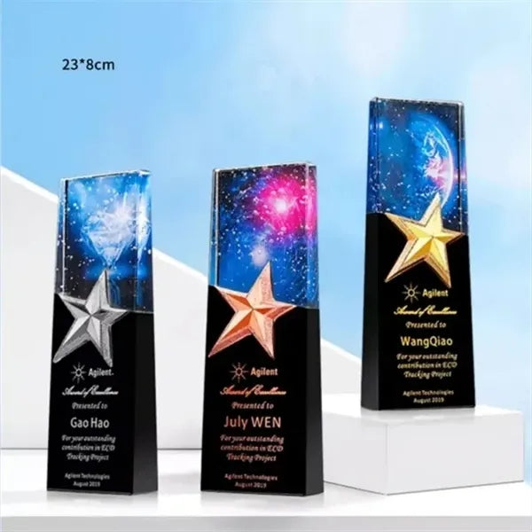 Color Printed Crystal Trophy