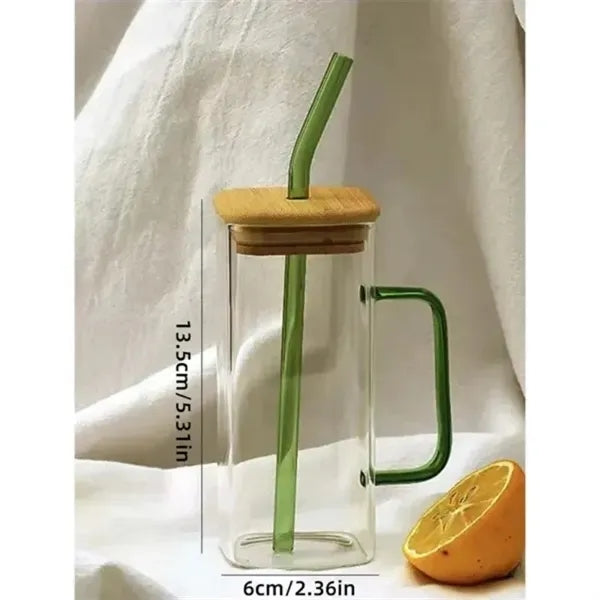 Eco-Friendly Glass Jar with Bamboo Lid & Handle