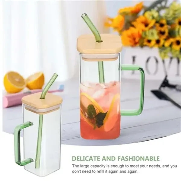 Eco-Friendly Glass Jar with Bamboo Lid & Handle