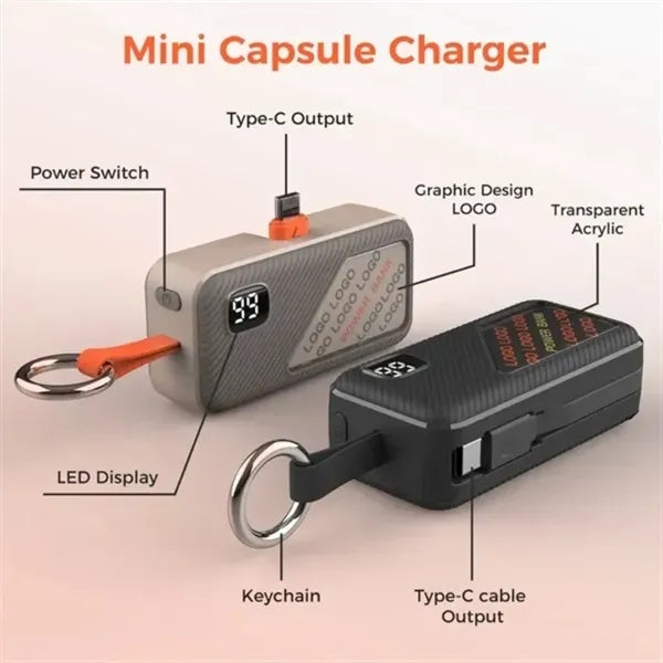Mini Keychain Power Bank with Fast Charge
