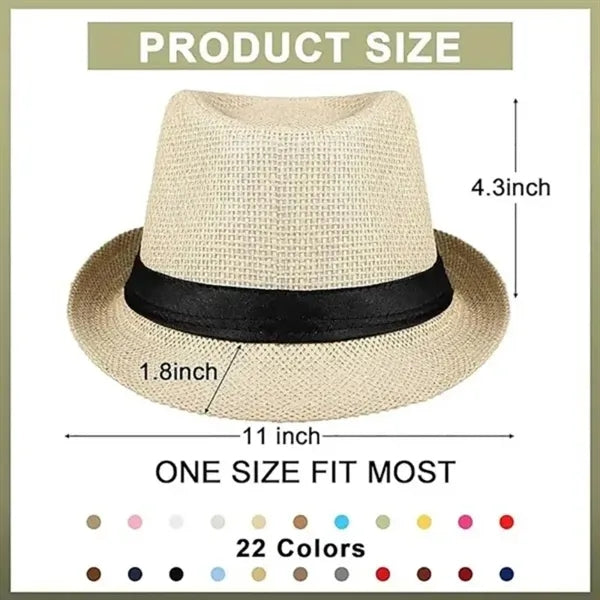 Chic Short-Brim Straw Hat for Men & Women