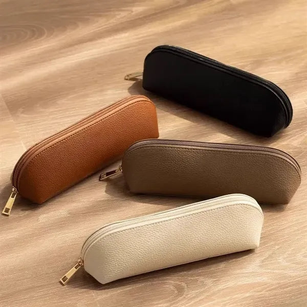 Leather Zipper Pencil Case