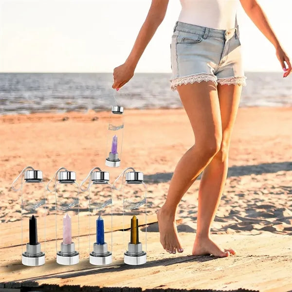 18Oz Crystal Glass Water Bottle
