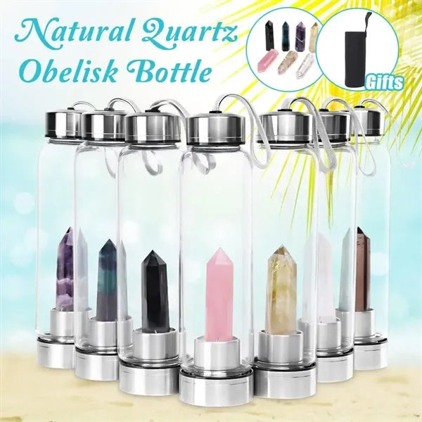 18Oz Crystal Glass Water Bottle