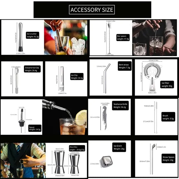 23-Piece Cocktail Shaker Set