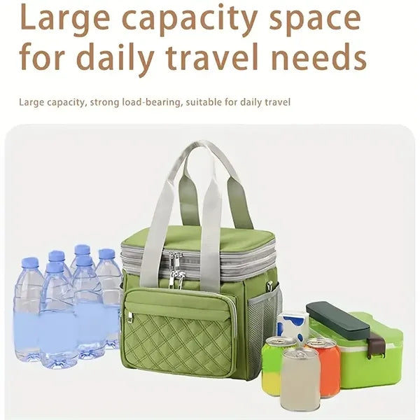 Large Double-Layer Insulated Lunch Bag