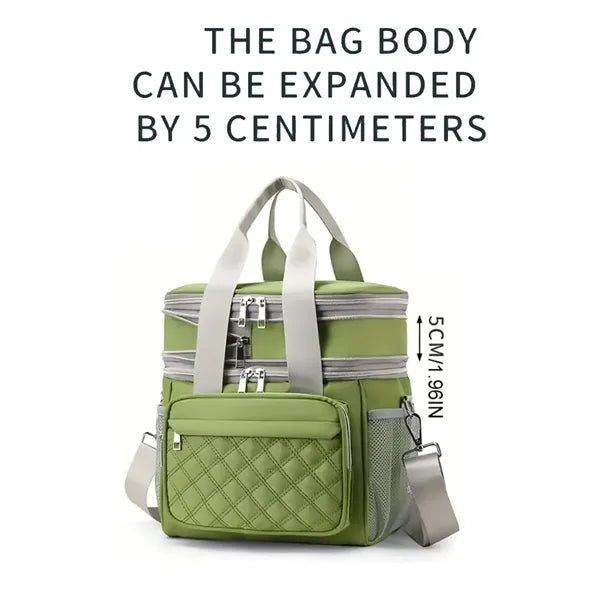 Large Double-Layer Insulated Lunch Bag