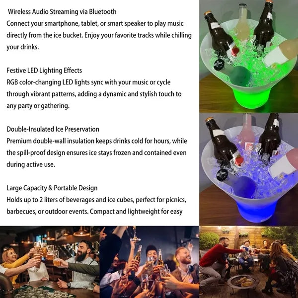 Led Ice Bucket With Bluetooth Speaker