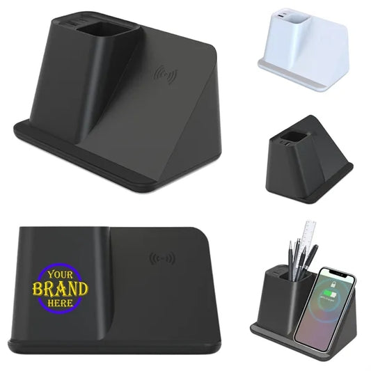 Wireless Charger Stand & Pen Holder 15 W Fast Charging