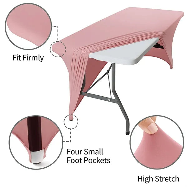 6FT Stretch Spandex Tablecloth for Standard Folding Tables