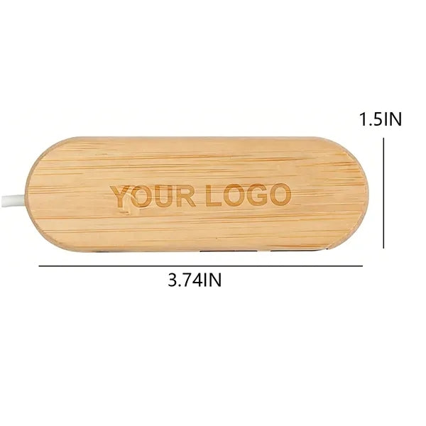 Office & Travel Eco-Friendly Bamboo USB Hub with Multi-Port