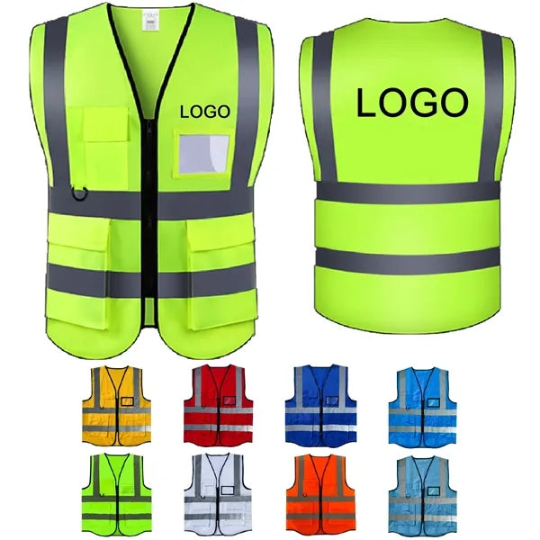 Reflective Safety Vest With Pocket Zipper